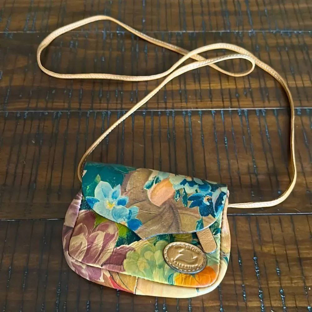 Sergio collection floral leather mini bag vintage cottage core 90s